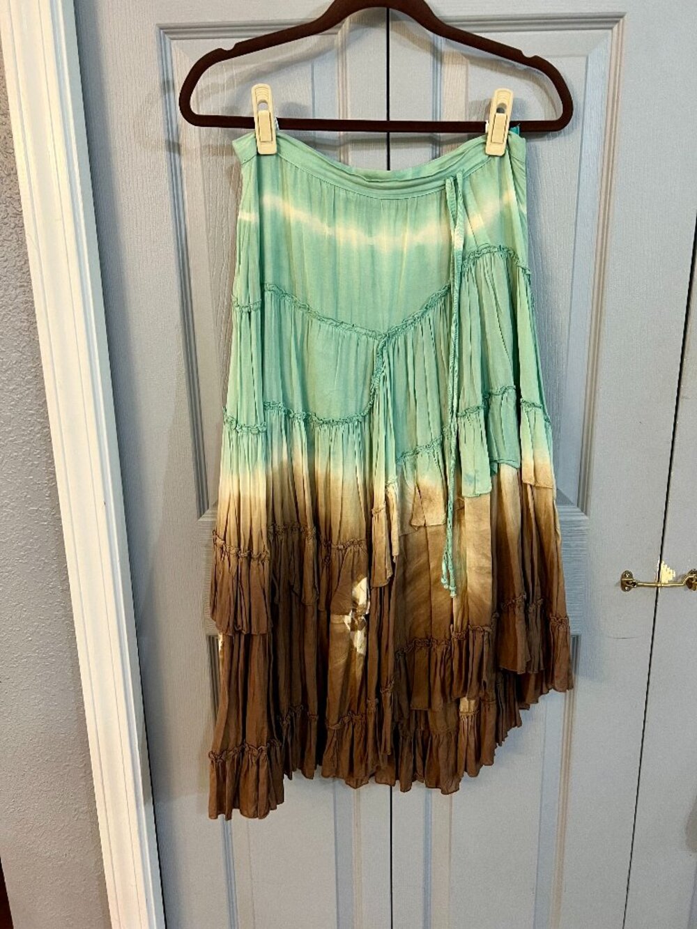 Alberto Makali Tie Dye Aquamarine Fairy Maxi Skirt sz 6